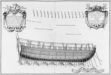 Profil naczynia, ilustracja z „Atlas de Colbert”, tablica 22 (ołówek i wc na papierze)